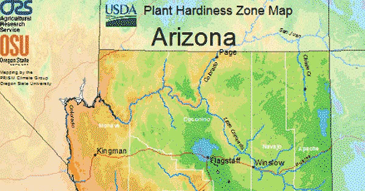 arizona usda hardiness zone map