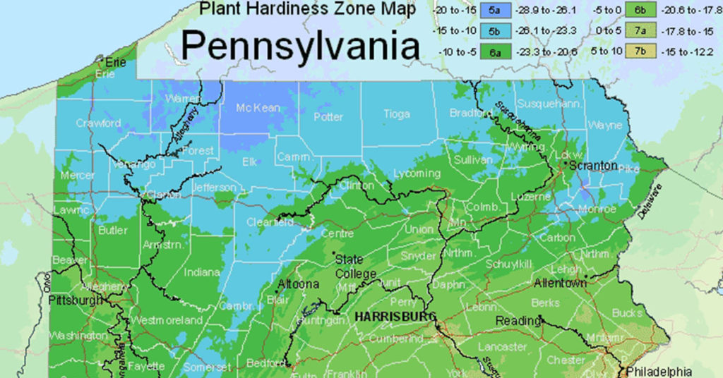 USDA Hardiness Zone Map For Pennsylvania The Garden Magazine