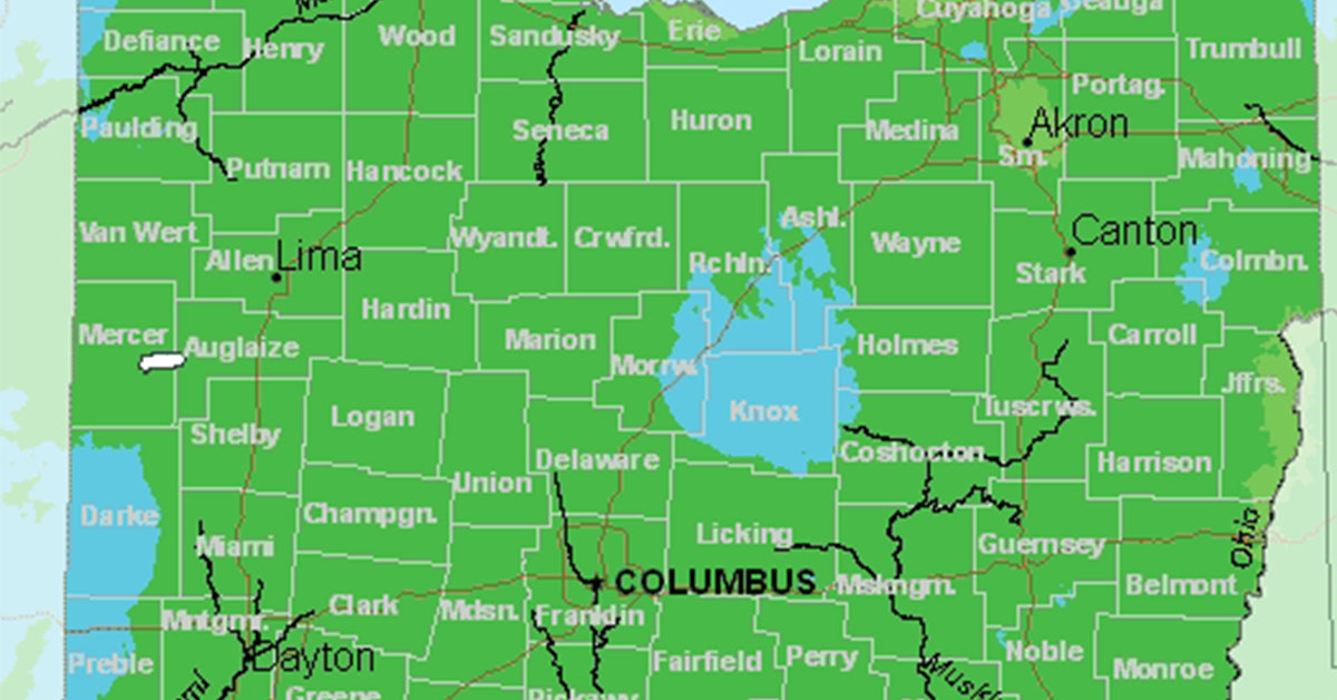 Ohio USDA planting zone map