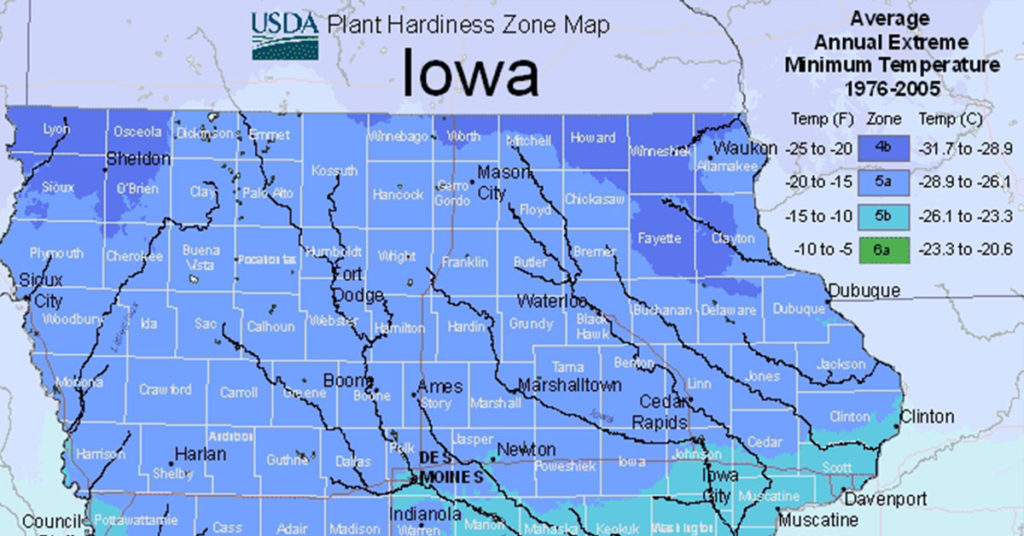 USDA Hardiness Zone Map For Iowa The Garden Magazine