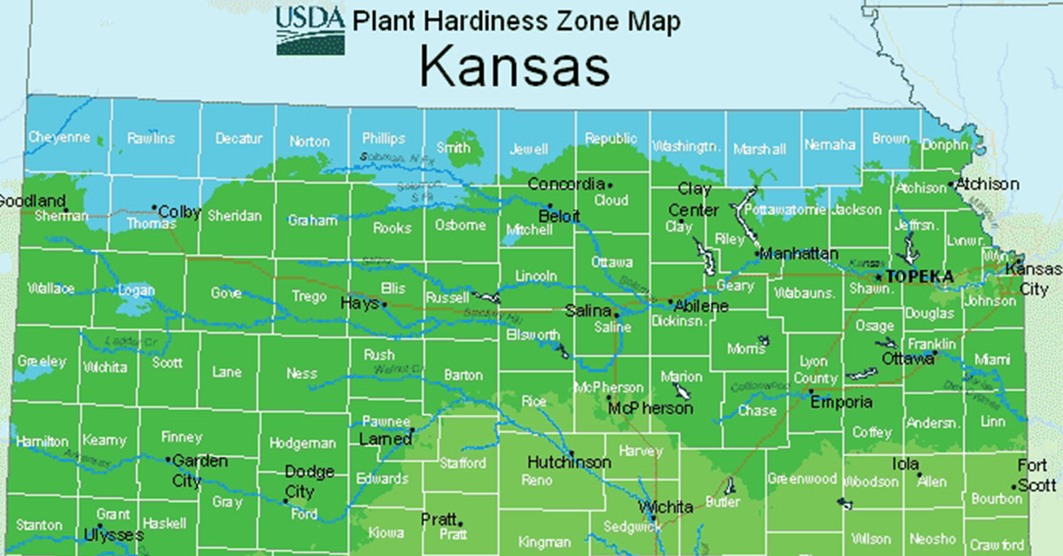 Kansas hardiness zone map
