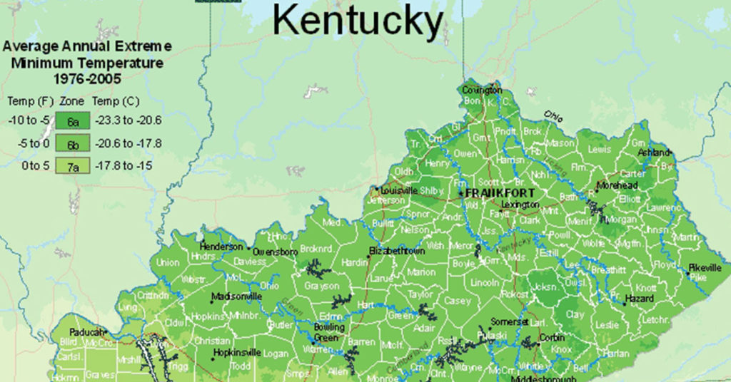 USDA Hardiness Zone Map For Kentucky The Garden Magazine