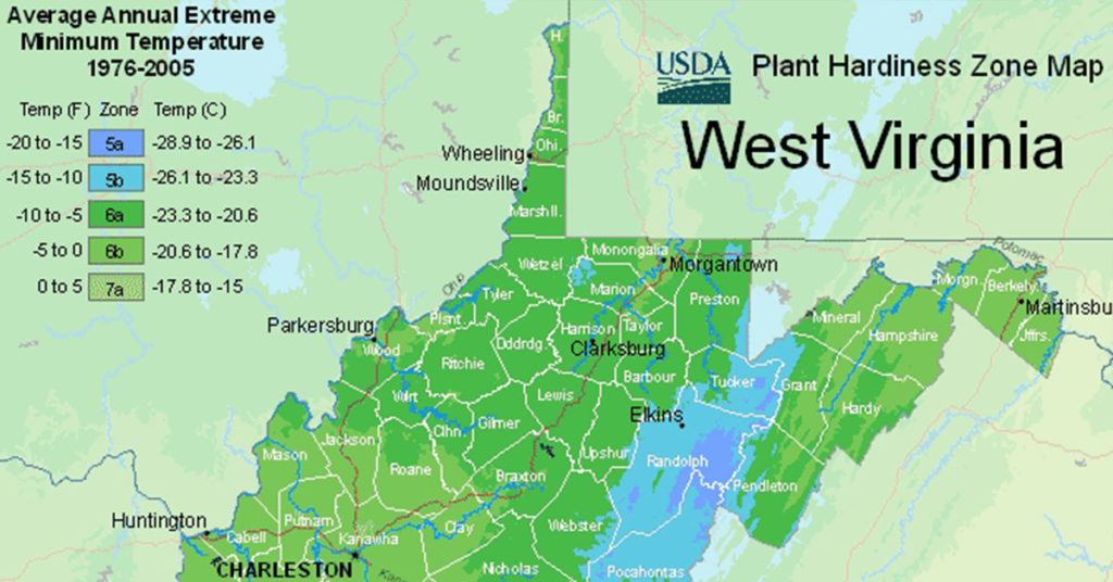 USDA Hardiness Zone Map For West Virginia The Garden Magazine