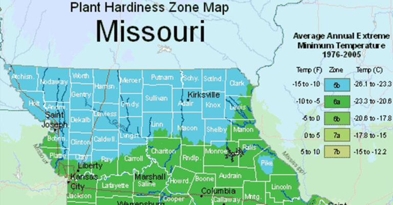 USDA Hardiness Zone Map For Missouri - Featured image