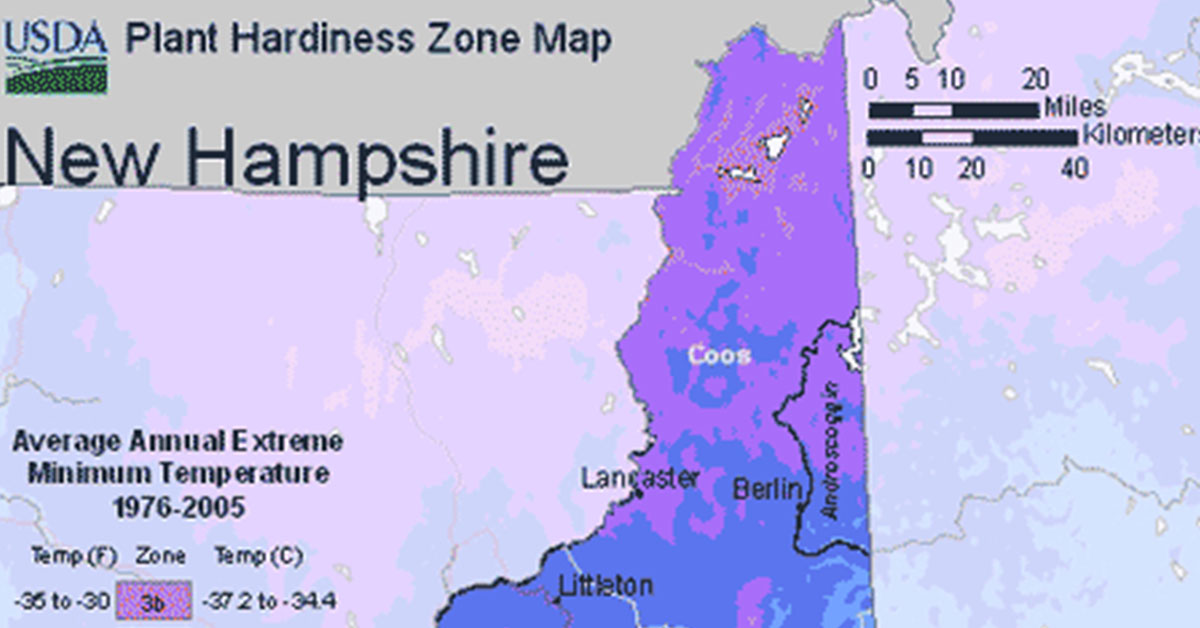 New Hampshire hardiness map