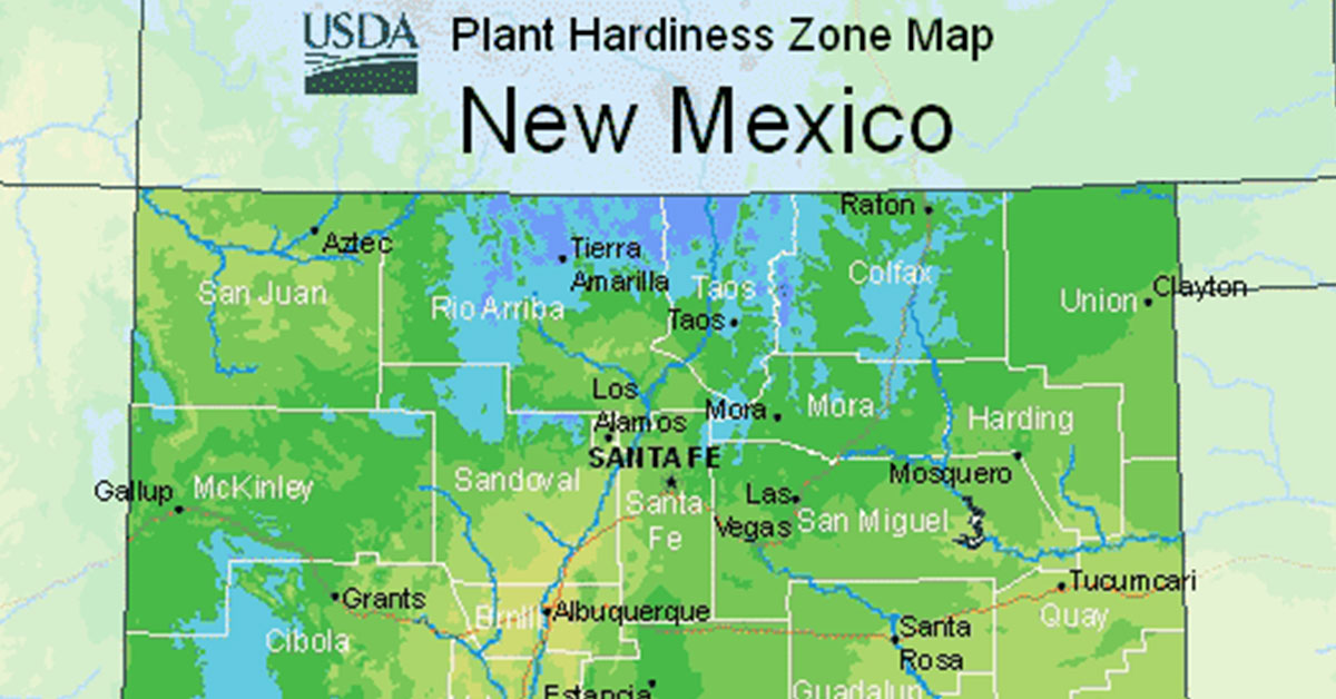 new mexico hardiness zone map
