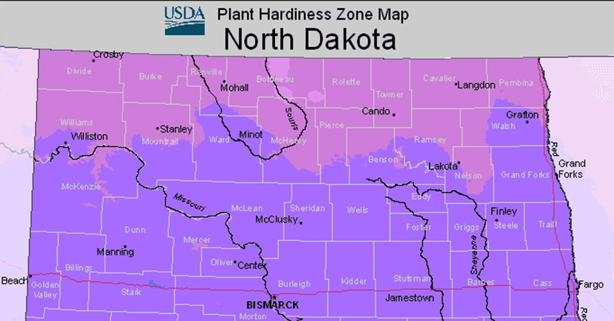 north dakota hardiness map