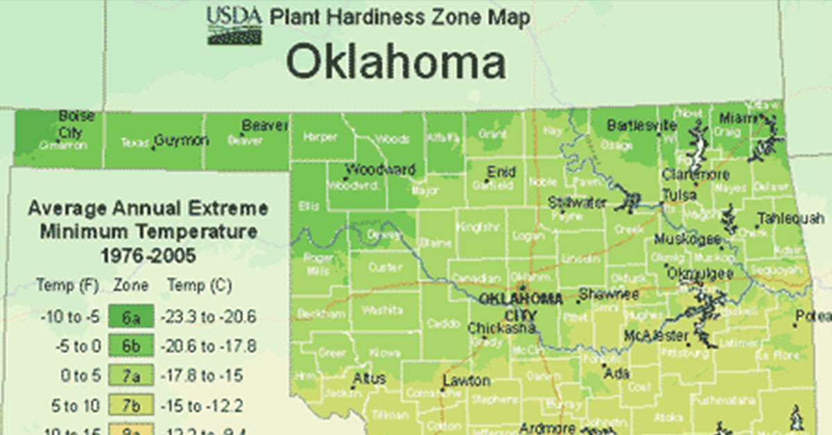 oklahoma usda hardiness zone map