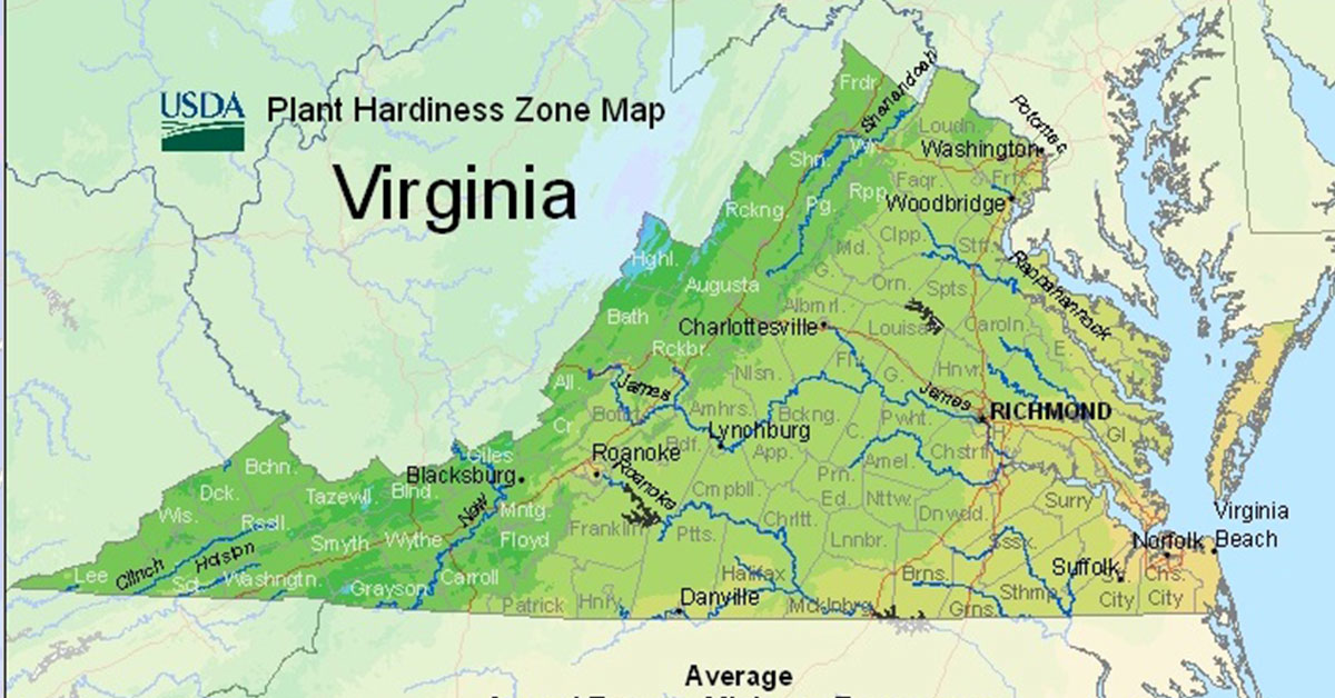 virginia hardiness zone map