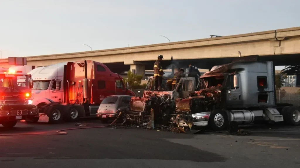 Carrot Truck Bursts Into Flames on Highway 99 - Featured image